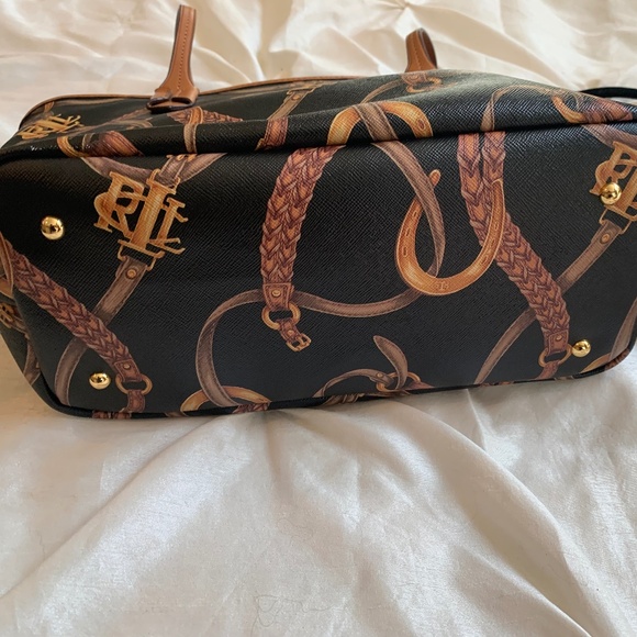 Lauren Ralph Lauren Black Print Handbag - Picture 5 of 8